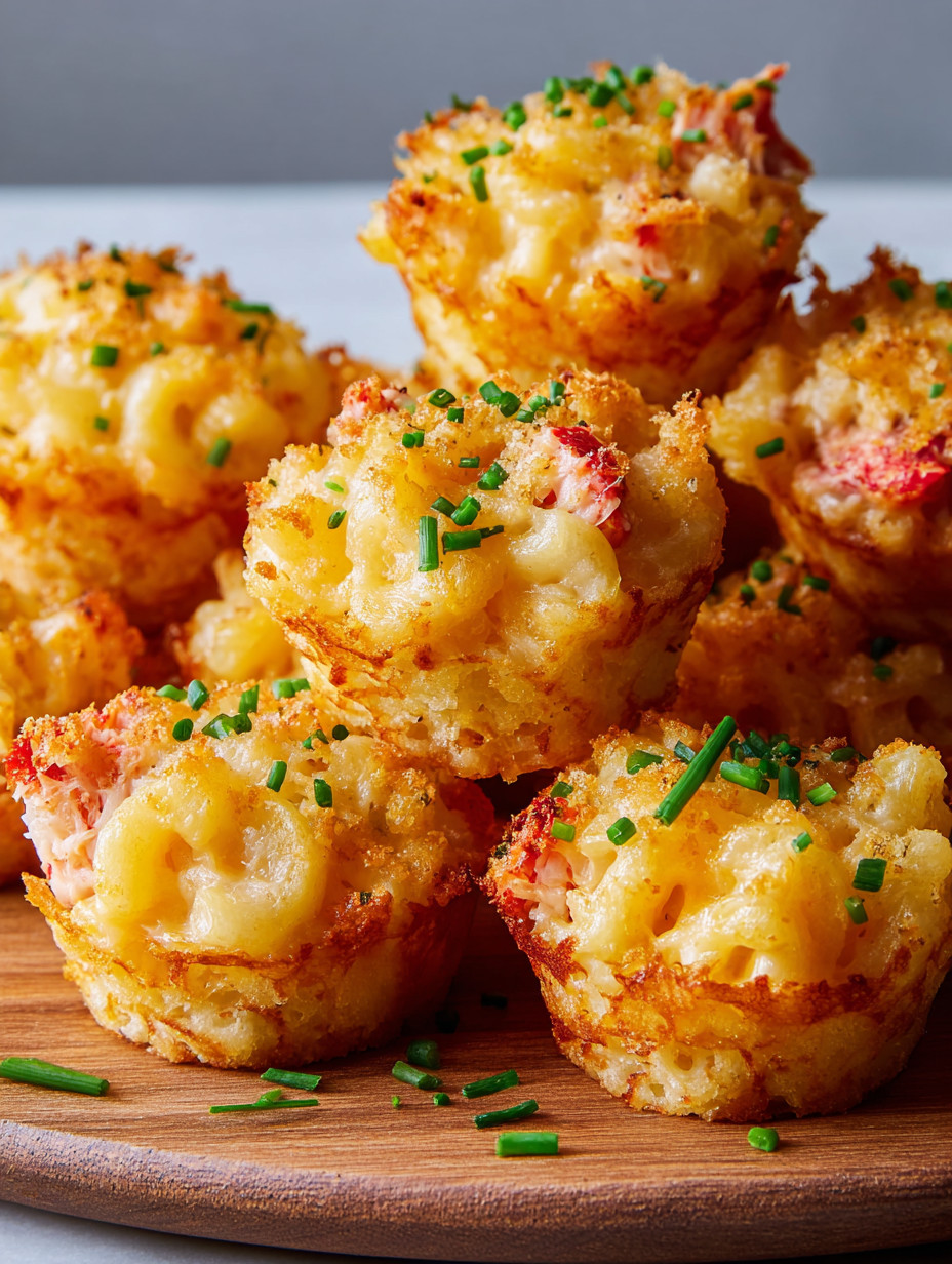 Eine Schüssel mit Mac & Cheese Bites, die in kleinen, runden Formen serviert werden.