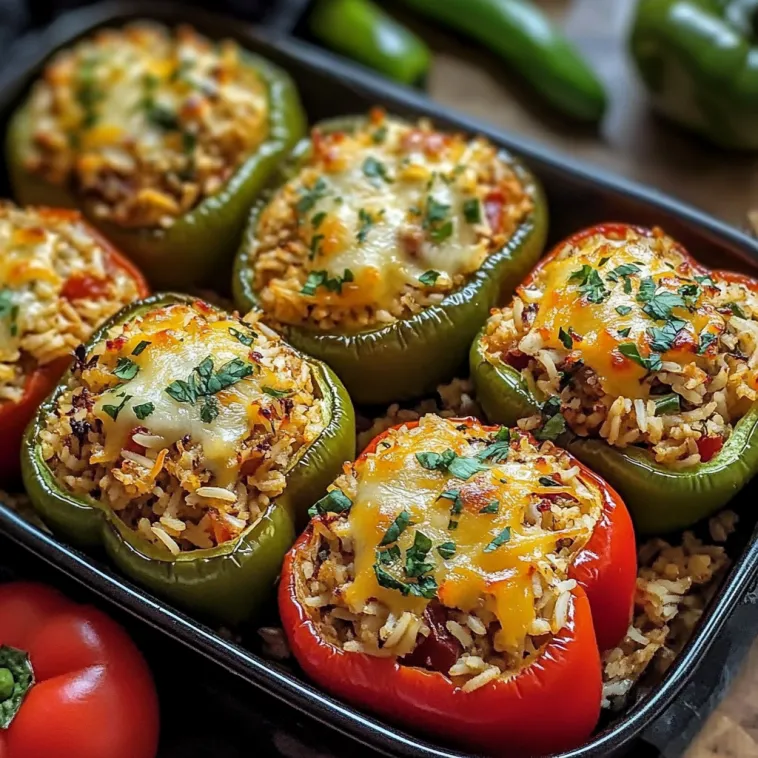 Ein Schälchen mit Rice-Stuffed Bell Peppers.