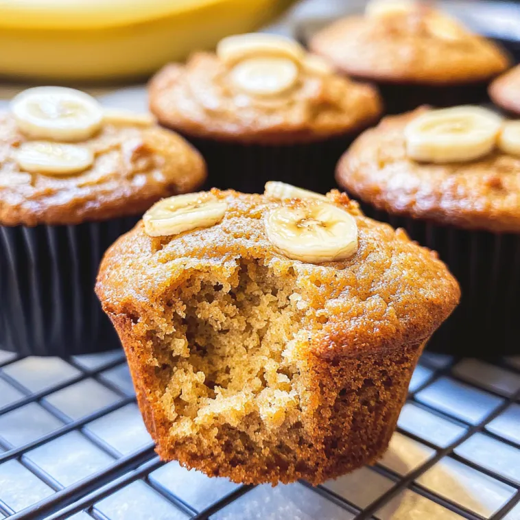 Ein muffin mit bananen und walnuss.