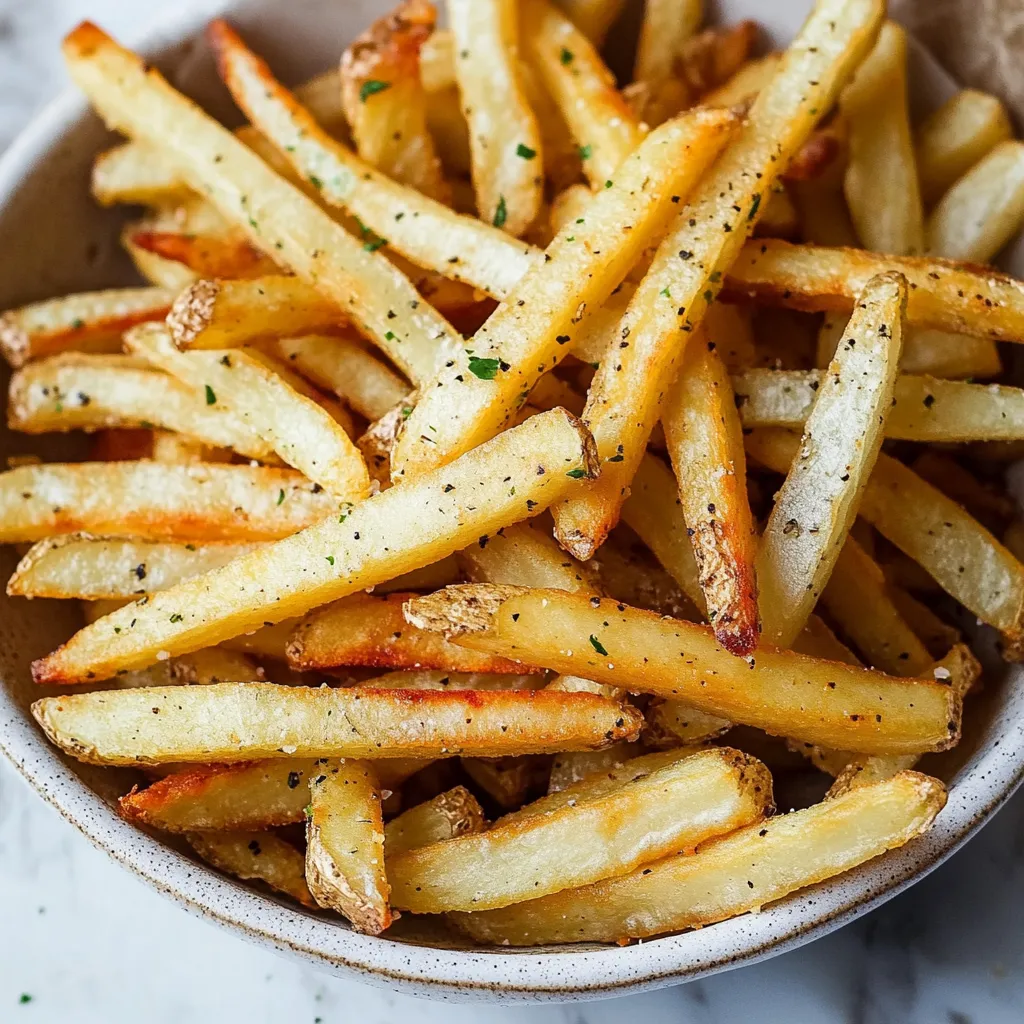 Ein Schälchen mit frisch zubereiteten Air Fryer French Fries.