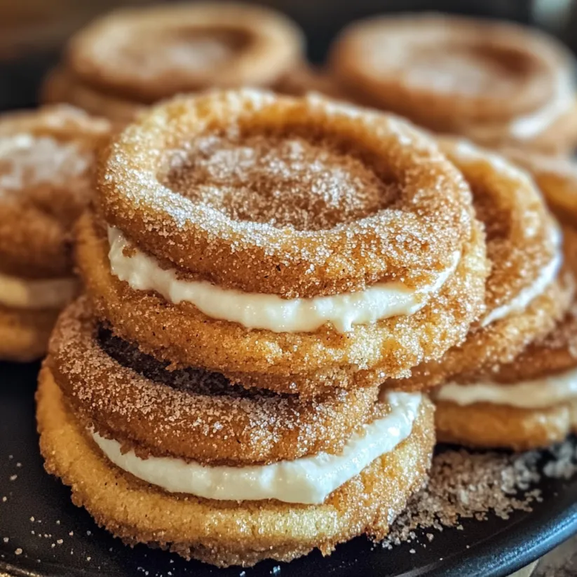 Ein Teller mit Churro-Cheesecake-Keksen.
