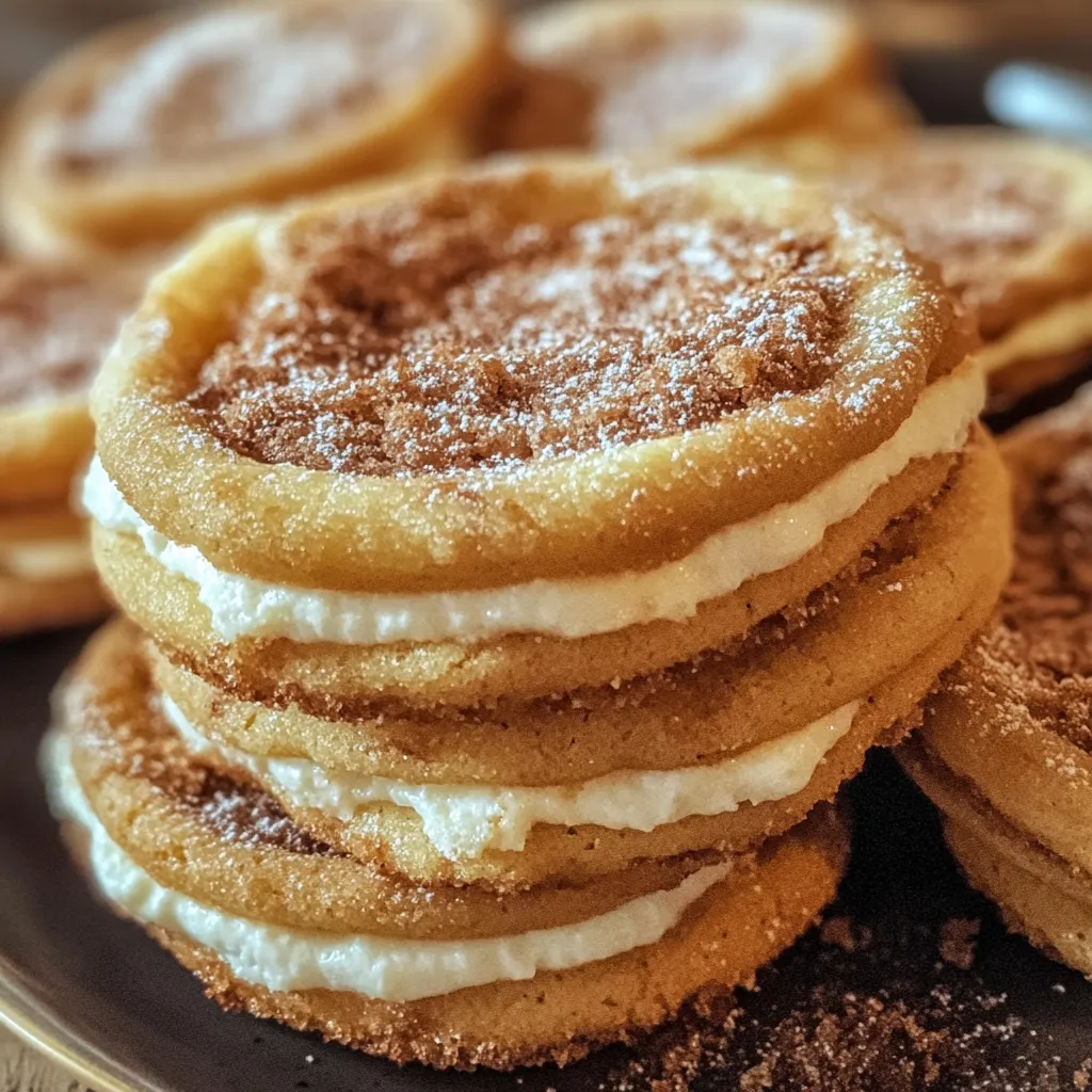 Ein Stapel Churro-Cheesecake-Kekse.