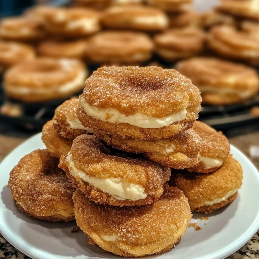 Ein Teller Churro-Cheesecake-Kekse.
