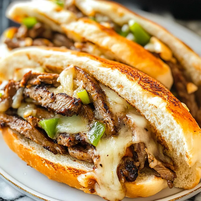 Ein Sandwich mit Fleisch und Käse.