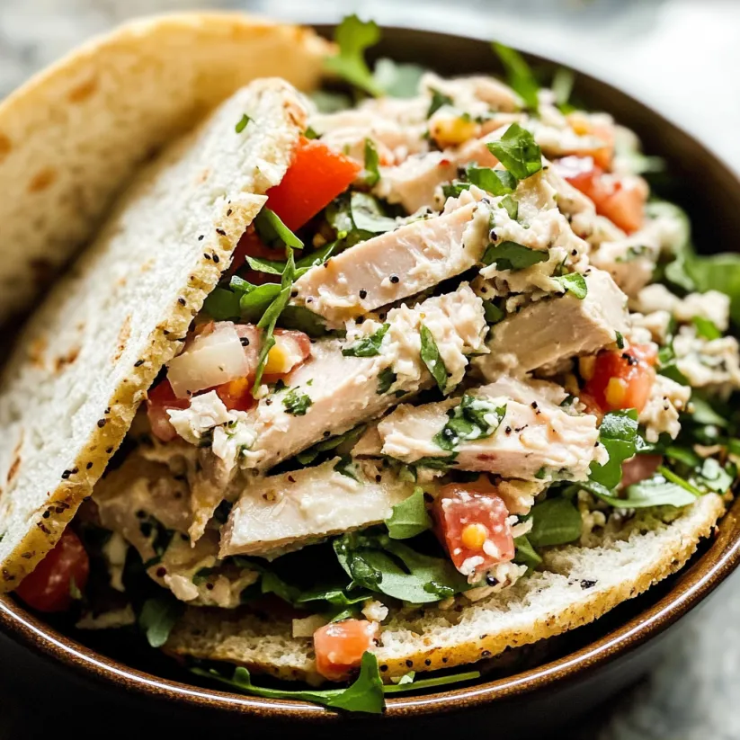 Eine Schüssel italienischer Thunfischsalat.