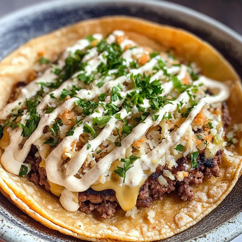 Ein leckerer Burger mit geschmolzenem Käse und Soße on top.