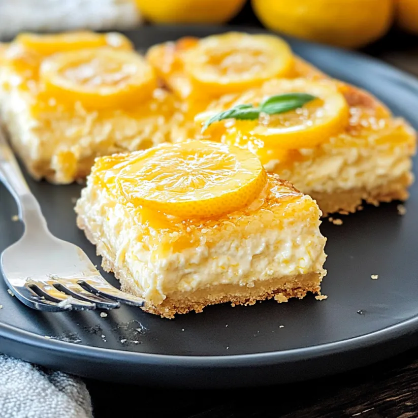 Ein Stück Zitronen-Käsekuchen-Schnitten.
