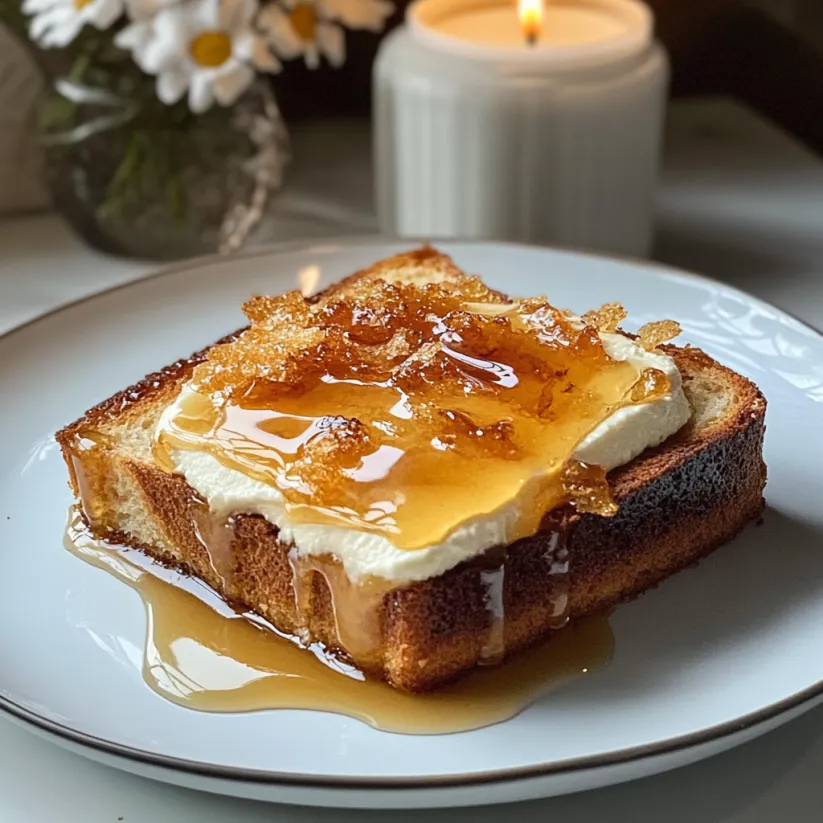 Toast mit Honig und Butter.