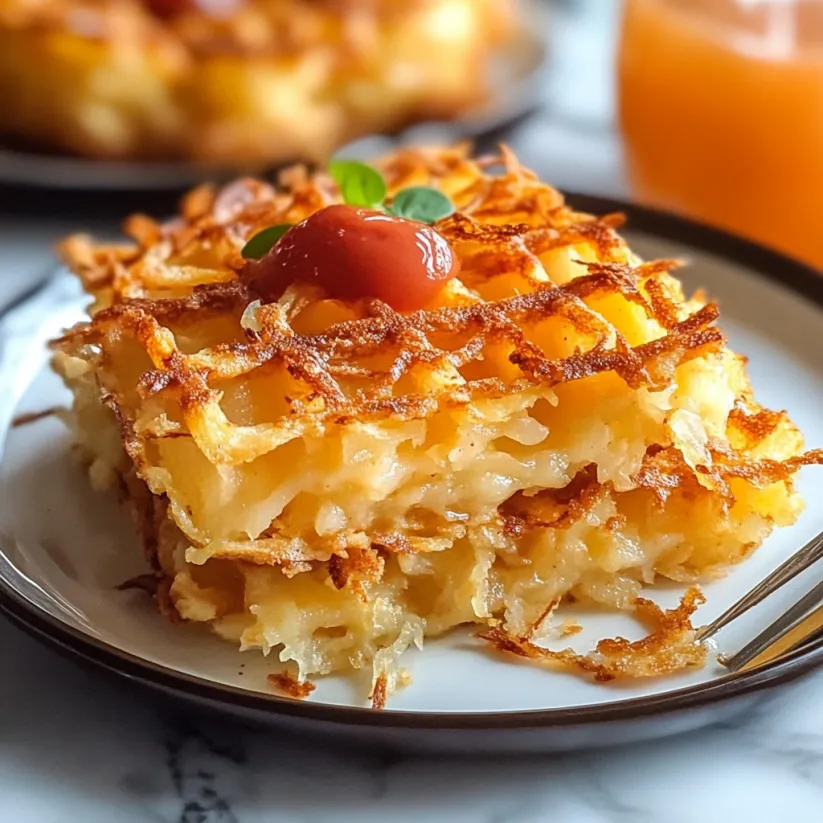 Ein Stück knuspriger Rösti-Chaffle mit Tomate obendrauf.