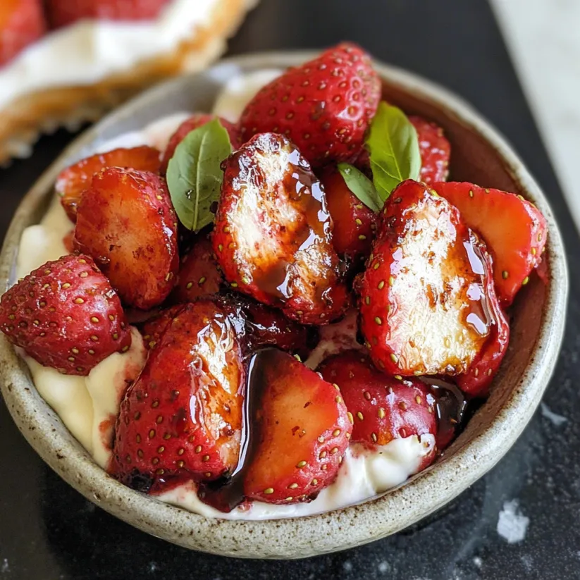 Schüssel mit Erdbeeren und ihrer Soße.
