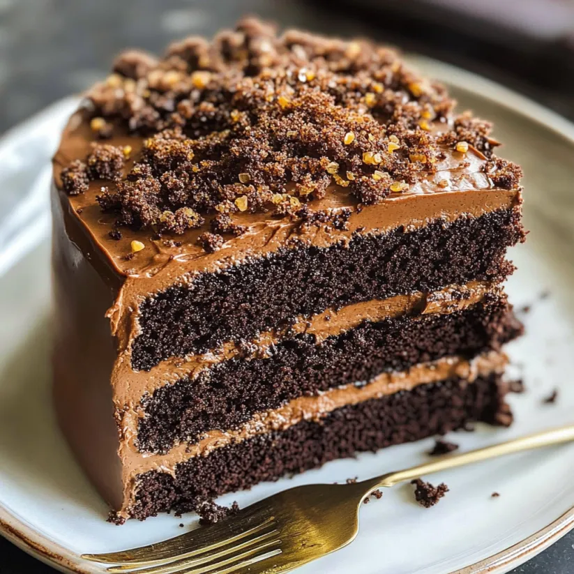 Ein Stück Brooklyn Blackout Kuchen.