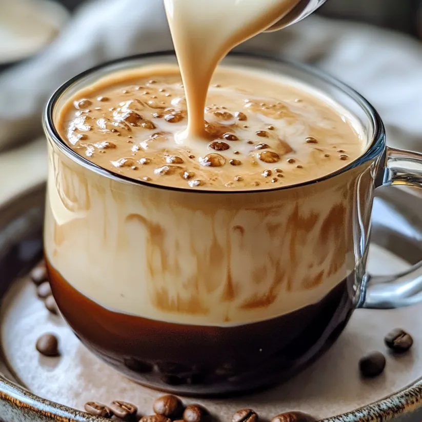 Eine Tasse Kaffee mit Löffel.