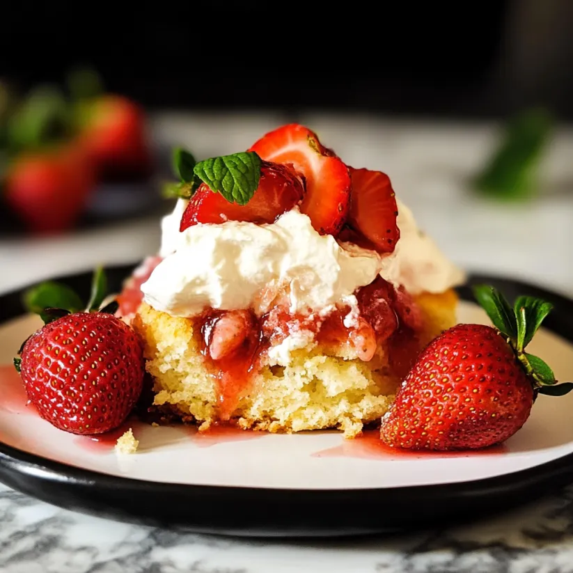 Ein Stück selbstgemachter Erdbeer-Shortcake.