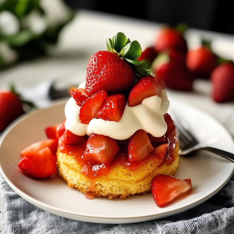 Ein Stück Strawberry Shortcake, selbst gemacht.
