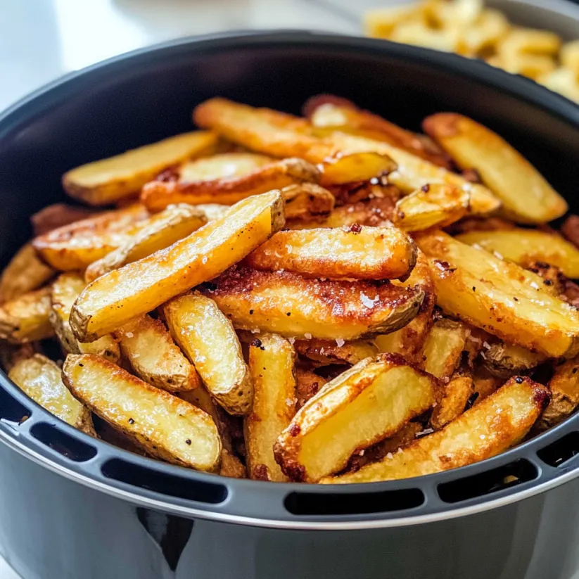 Ein Airfryer voller Pommes.