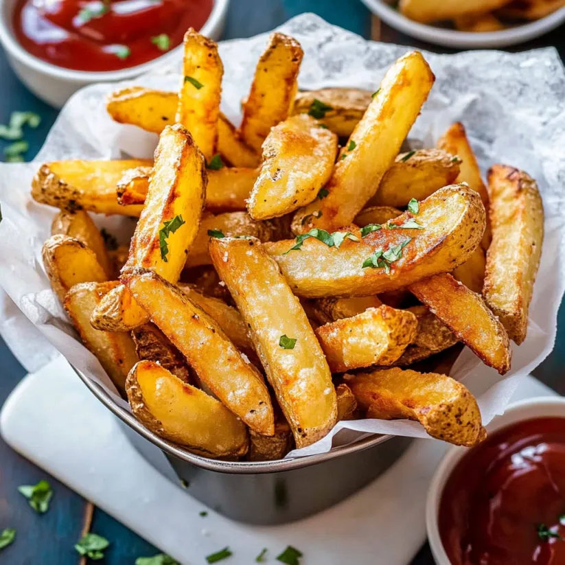 Eine Schale mit Airfryer-Pommes.