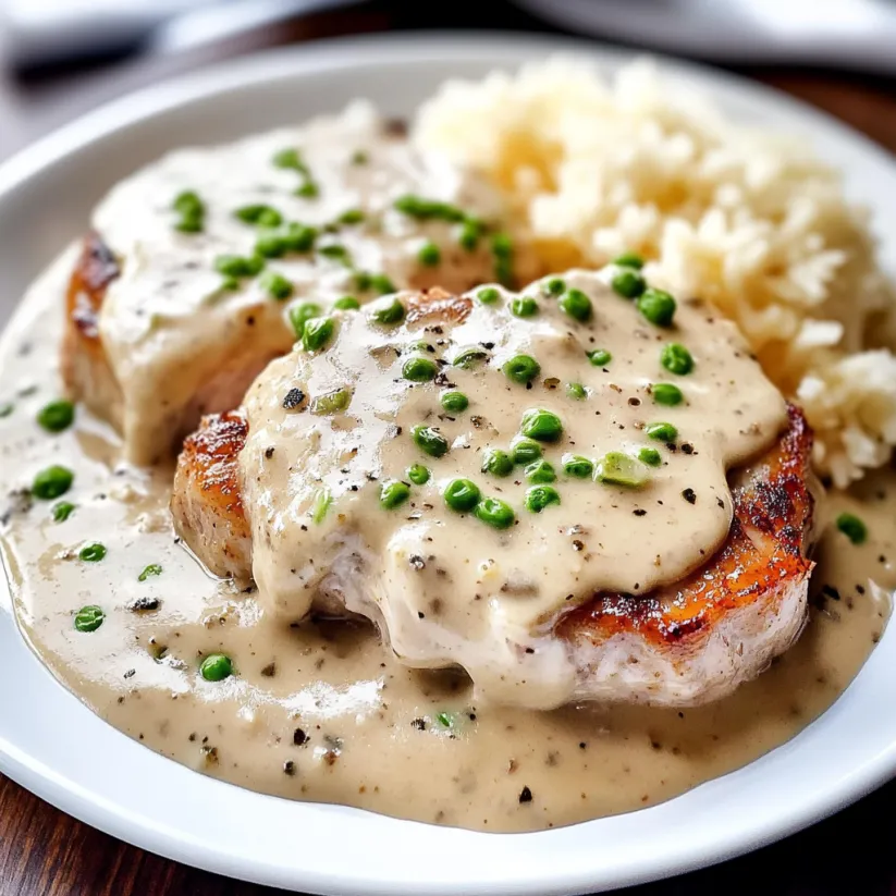 Saftige Schweinekoteletts mit cremiger Ranch-Soße aus dem Slow Cooker.