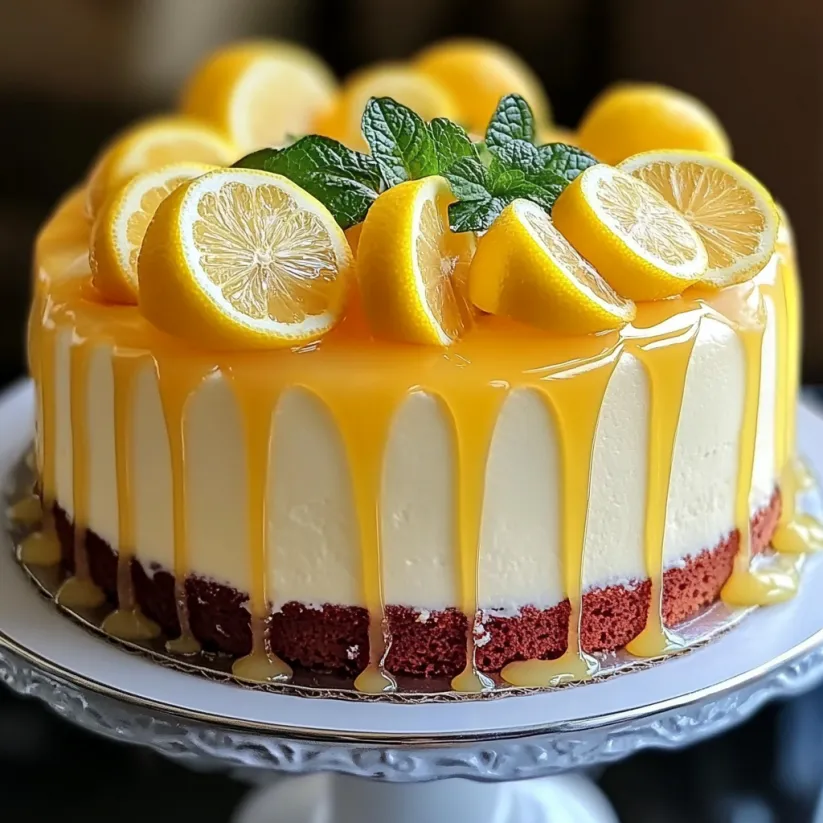 Ein Stück Zitronenkuchen mit einfacher Glasur.