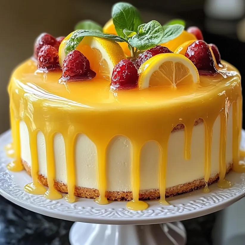 Ein Stück einfacher Zitronenkuchen mit Glasur.