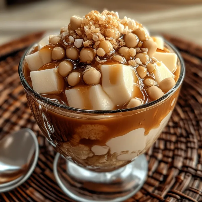 Ein Glas voller Taho Custardtraum.