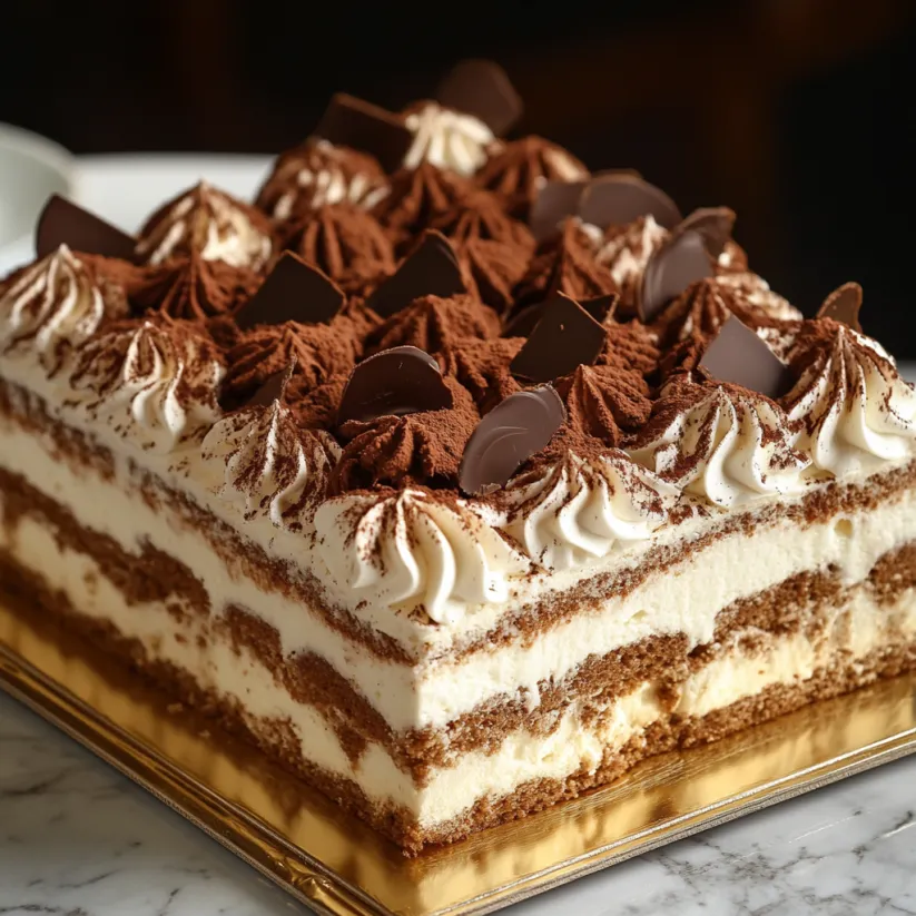 Ganz nah dran: Eine Schicht-Torte mit Schoko und heller Creme.