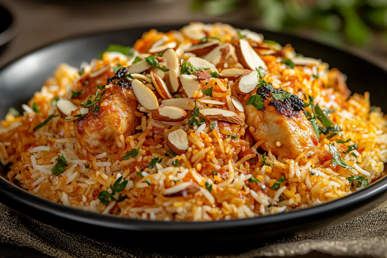 Ein schönes Bild von Riz a Djej - Lebanese Chicken and Rice.