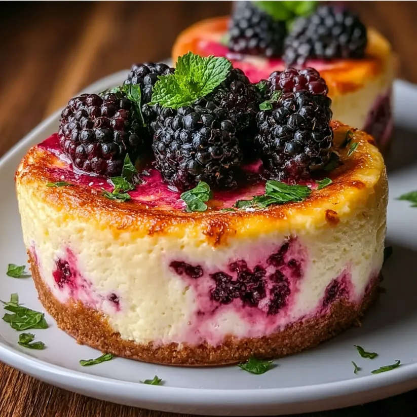 Ein Cheesecake mit Raspberry und Blaubeeren auf einem Plate.