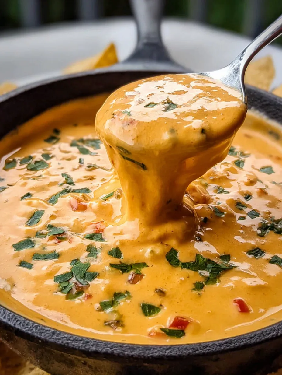 Ein Schalen mit Queso Dip, der eine gute Kopie von Chili's Queso Dip ist.