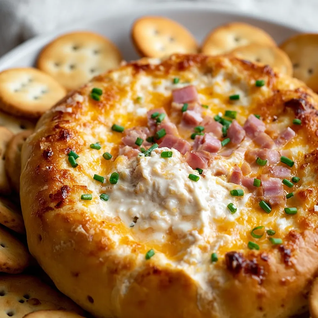 Pizza mit ordentlich Käse und Bacon, getoppt mit Crackern.