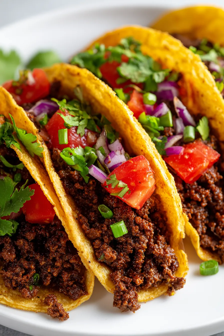 Ein Teller Sloppy Joes Tacos.