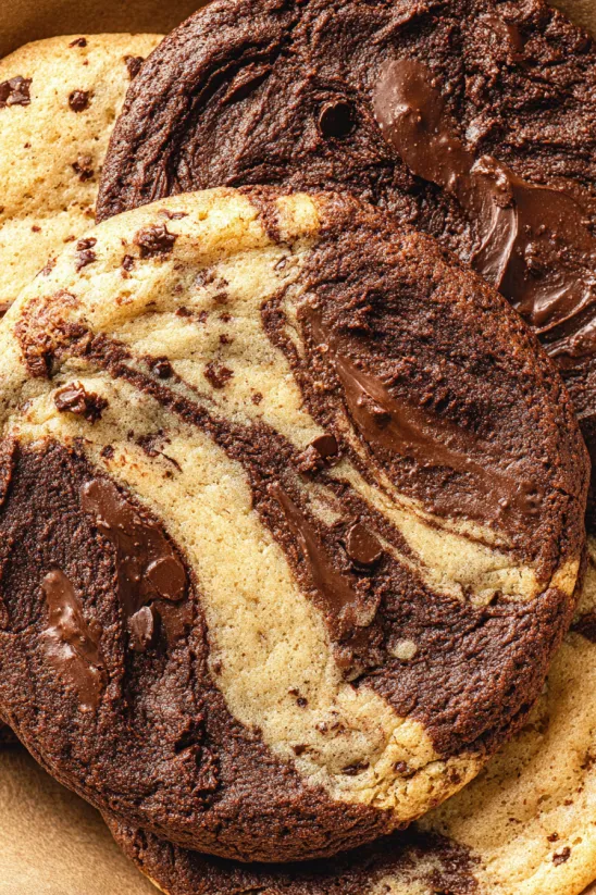 Nahaufnahme von einem Schoko-Cookie.
