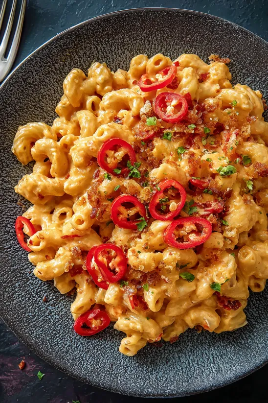 Ein Teller von cremiger Cajun Chicken Pasta.