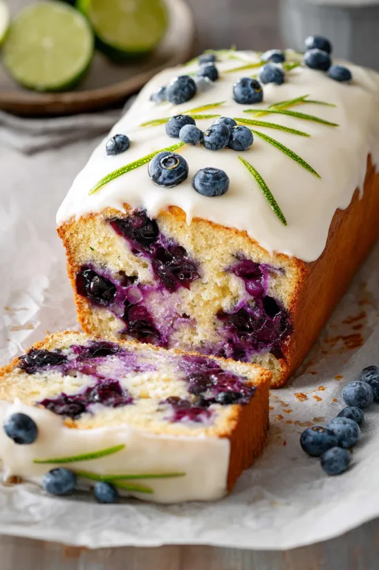 Ein Stück Blaubeerkuchen.