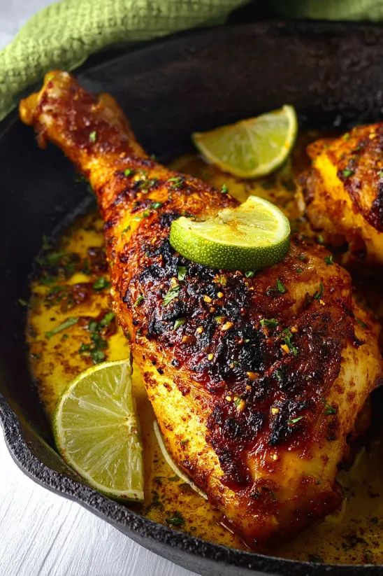 Nahaufnahme von einem Stück Pollo Asado.