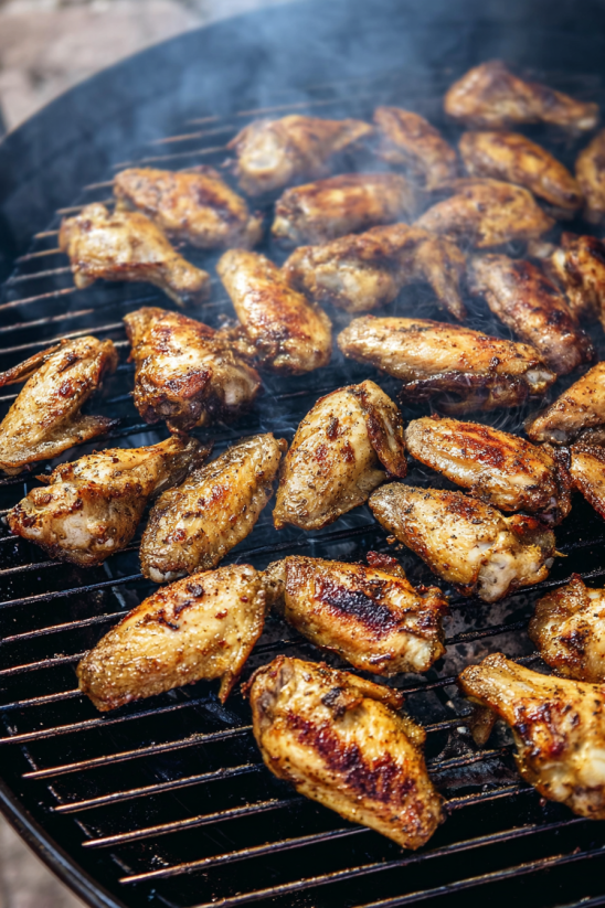 Mariniertes Huhn sizzling auf dem Grill.