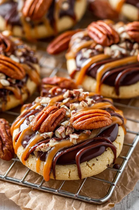 Ein Turtle Cookie getoppt mit Schoko und Karamell.