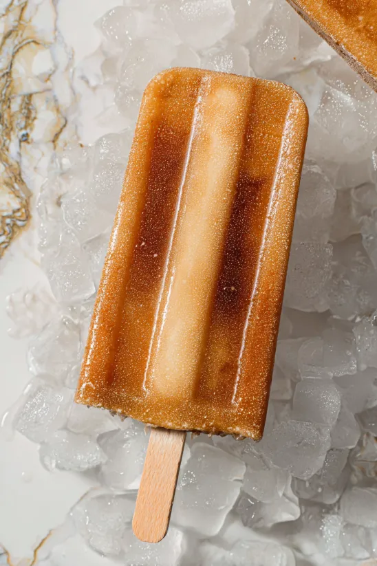 Brauner Zucker Hafermilch Espresso Eis am Stiel.