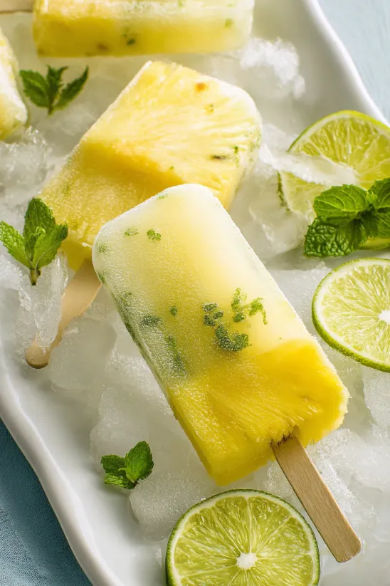 Pineapple Mojito Eis am Stiel.