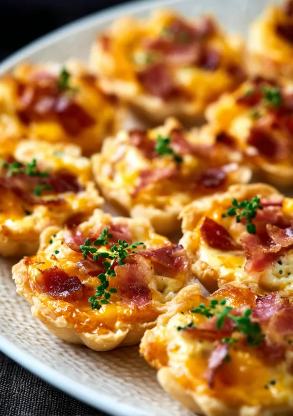 Ein Teller voller Käse Speck Rotel Häppchen.
