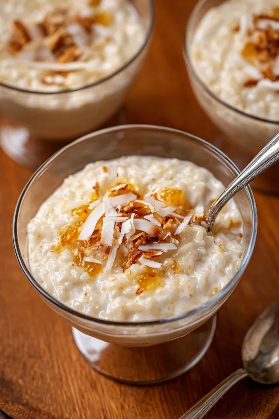 Eine Schale mit Kokosmilchreis.