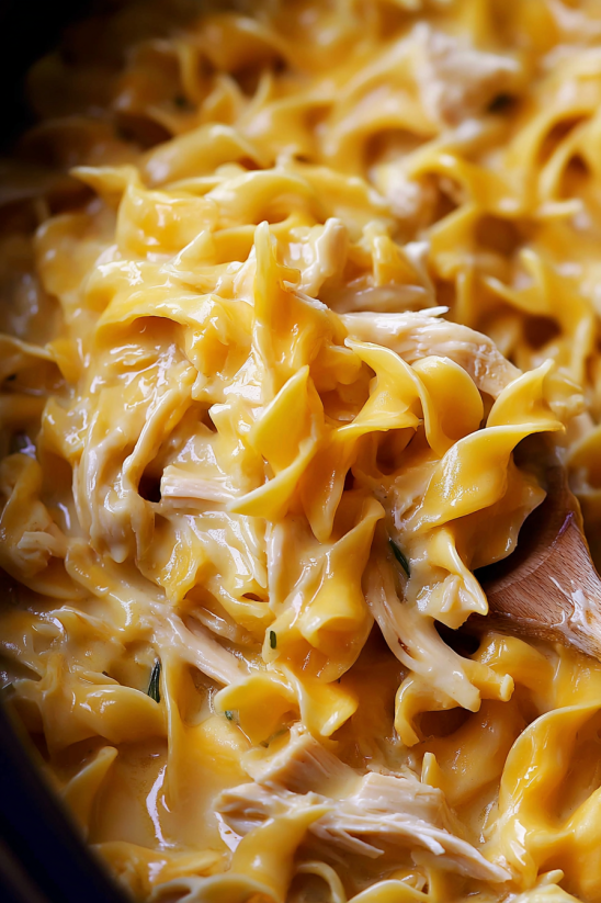 Ein Bild von einer Schüssel mit Noodles und Chicken.