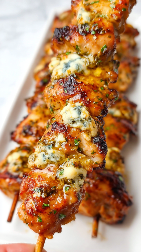 Chicken Skewers mit Ranch, Garlic und Parmesan.