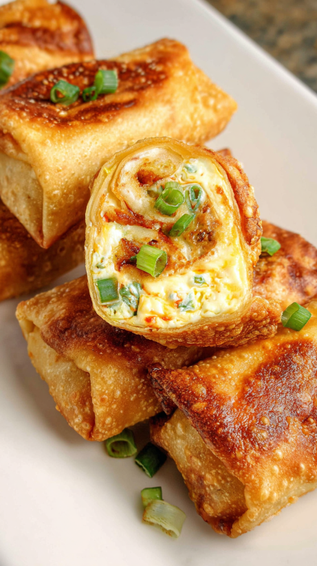 Ein Jalapeno Popper Toasted Pinwheel Sandwich mit Käse und Zwiebeln.