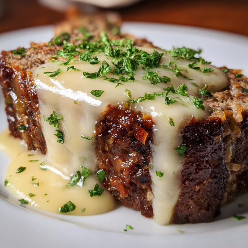 Eine Kombination aus French Onion Gruyère Meatloaf und Comfort.