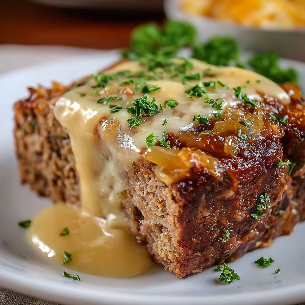 Eine Kombination aus French Onion Gruyère Meatloaf und Comfort.
