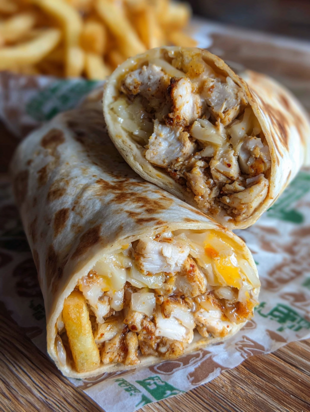 Ein Burrito mit Parmesan und Knoblauch.