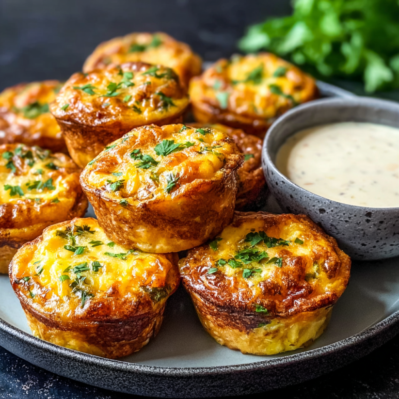 Ein Plate mit 6 Easy Egg Muffins - Frühstück zum Mitnehmen!