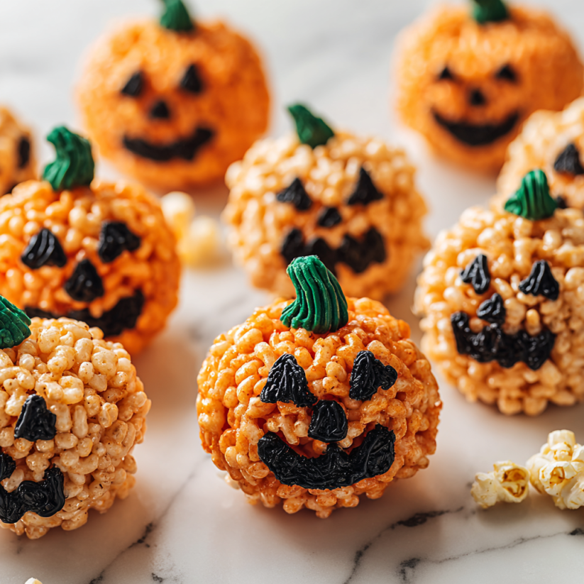 Jack-O’-Lantern Popcorn Balls.