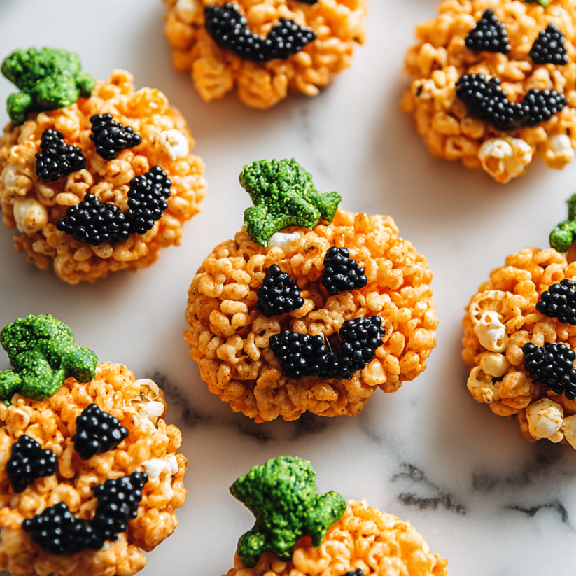 Jack-O’-Lantern Popcorn Balls.