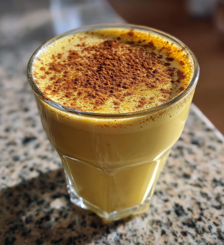 Ein Glas mit einer Mischung aus Eiern, Zucker und Kaffeepulver.